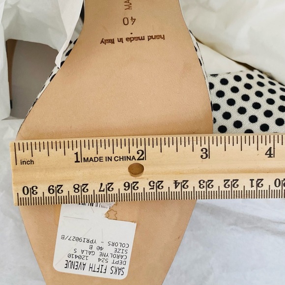 NWT: MANOLO BLAHNIK | White with Black Polkadots Carolyne Kitten-Heel Pumps - Picture 9 of 11